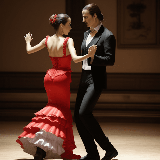 AI generated: spanish couple, dangin, flamenco