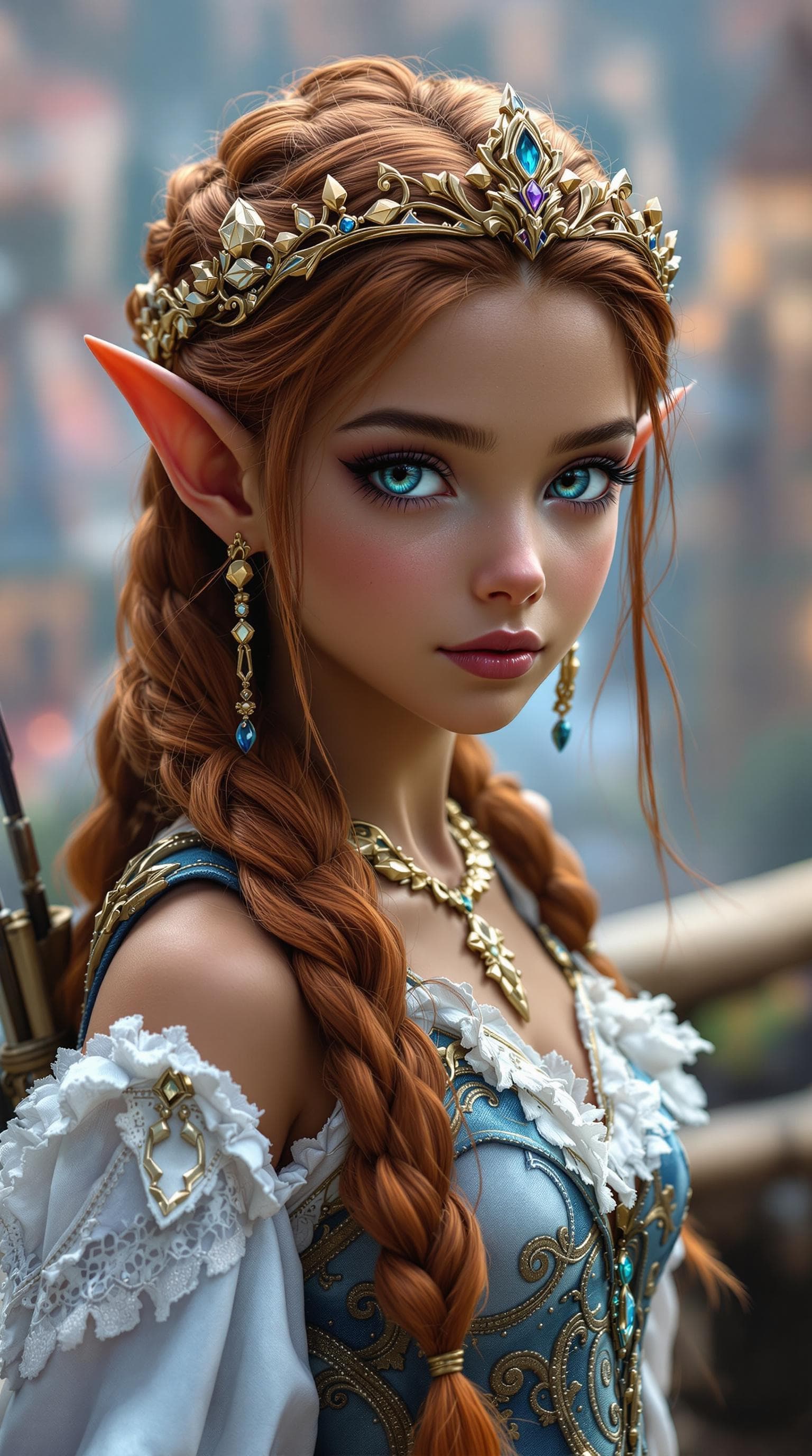 AI generated: a professional photo of a exceptionally of the most beautiful blood elf princess girl in the world, ...