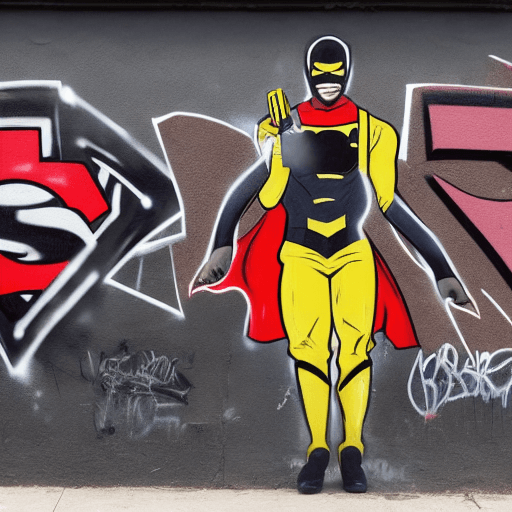 AI generated: A black man in a  superman suit superhero suit with gold gloves and yellow boots,black sunglasses wi...