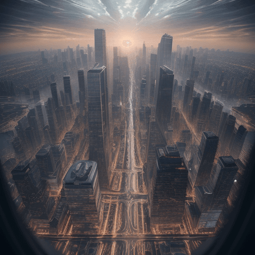 AI generated: A city view hyperdetailed, hyper realistic, epic portrait, in dynamics, rich, cinematic color gradin...