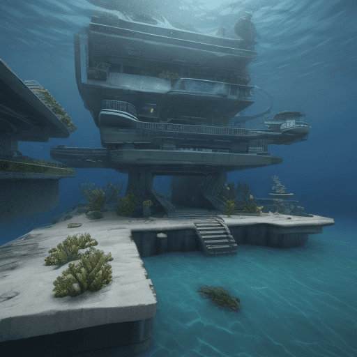 AI generated: Underwater base