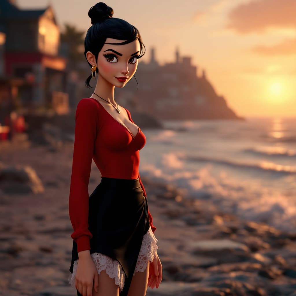 AI generated: "Create a hyper-realistic image of Olive Oyl, inspired by her classic design but rendered in lifelik...