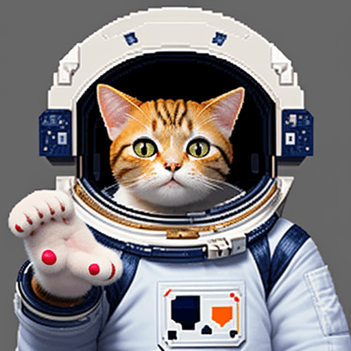 AI generated: Cute cat in astronaut suite space, SAI Pixel Art