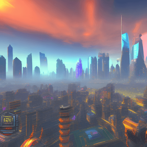 AI generated: a futuristic Shanghai skyline,retribution paladin, world of warcraft, god rays, 8k, vibrant cartoon ...