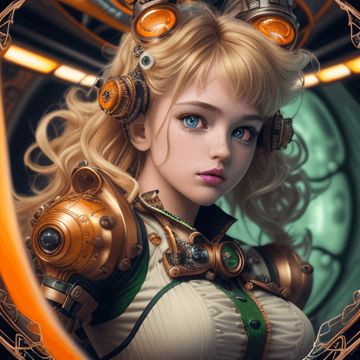AI generated: hyperdetailed steampunk spaceship interior, cinematic shot, upper body, centered, 100mm lens, perfec...