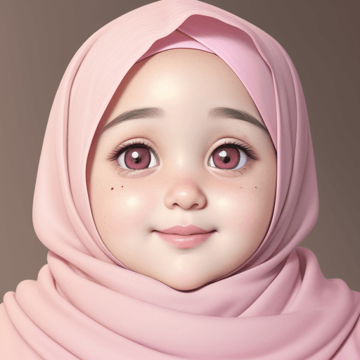 AI generated: An ultra-realistic, highly detailed picture of a chubby girl wearing pink hijab, rosy pink cheeks, b...