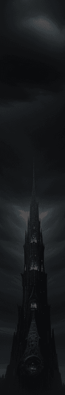 AI generated: digital art, a dark tower reaching into the clouds, ominous, gloomy, dystopian, absurdres, fantastic...