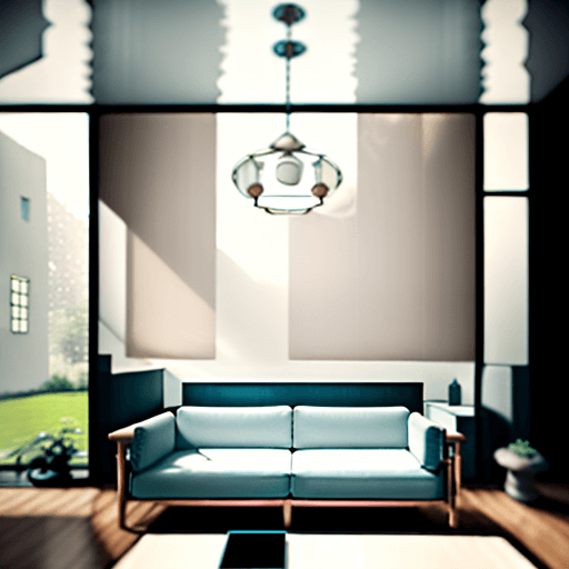 AI generated: High resolution photography interior design, dreamy sunken living room conversation pit, wooden floo...