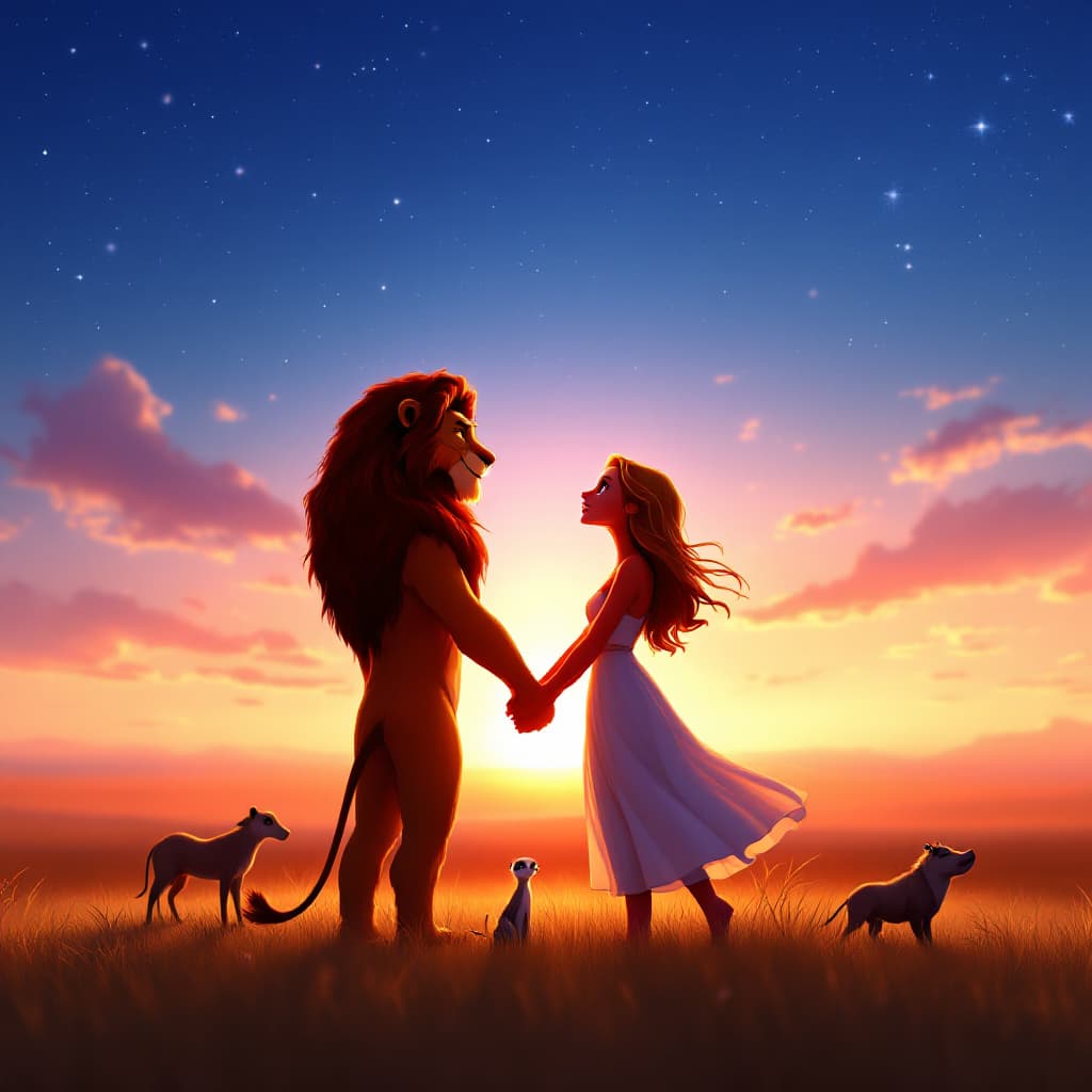 AI generated: "A breathtaking, cinematic scene inspired by the song lyrics and the friendship dynamic in 'The Lion...