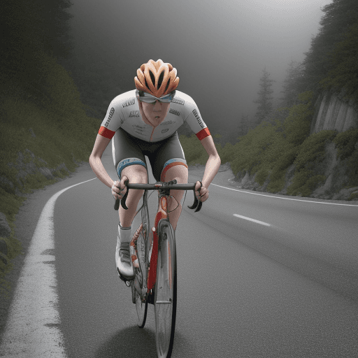 AI generated: Onoda, Yowamushi pedal,cycling, on mountain roads, side looks, city roads, busy crawling, congested ...