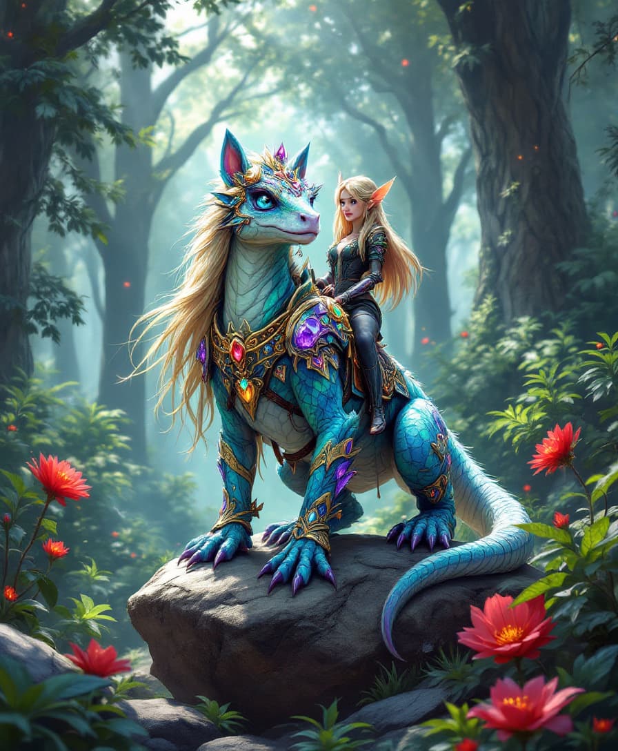 AI generated: Image is a comic  anime cartoon, vibrant digital artwork featuring a fantastical  Bi-pedal Unicorn c...