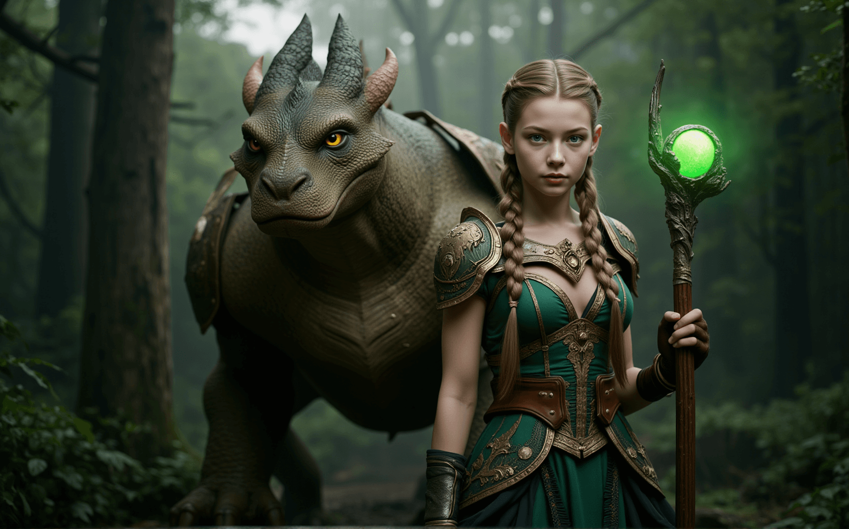 AI generated: The unreal photorealistic CGI rendered highly detailed photograph portrays a fantastical and adventu...