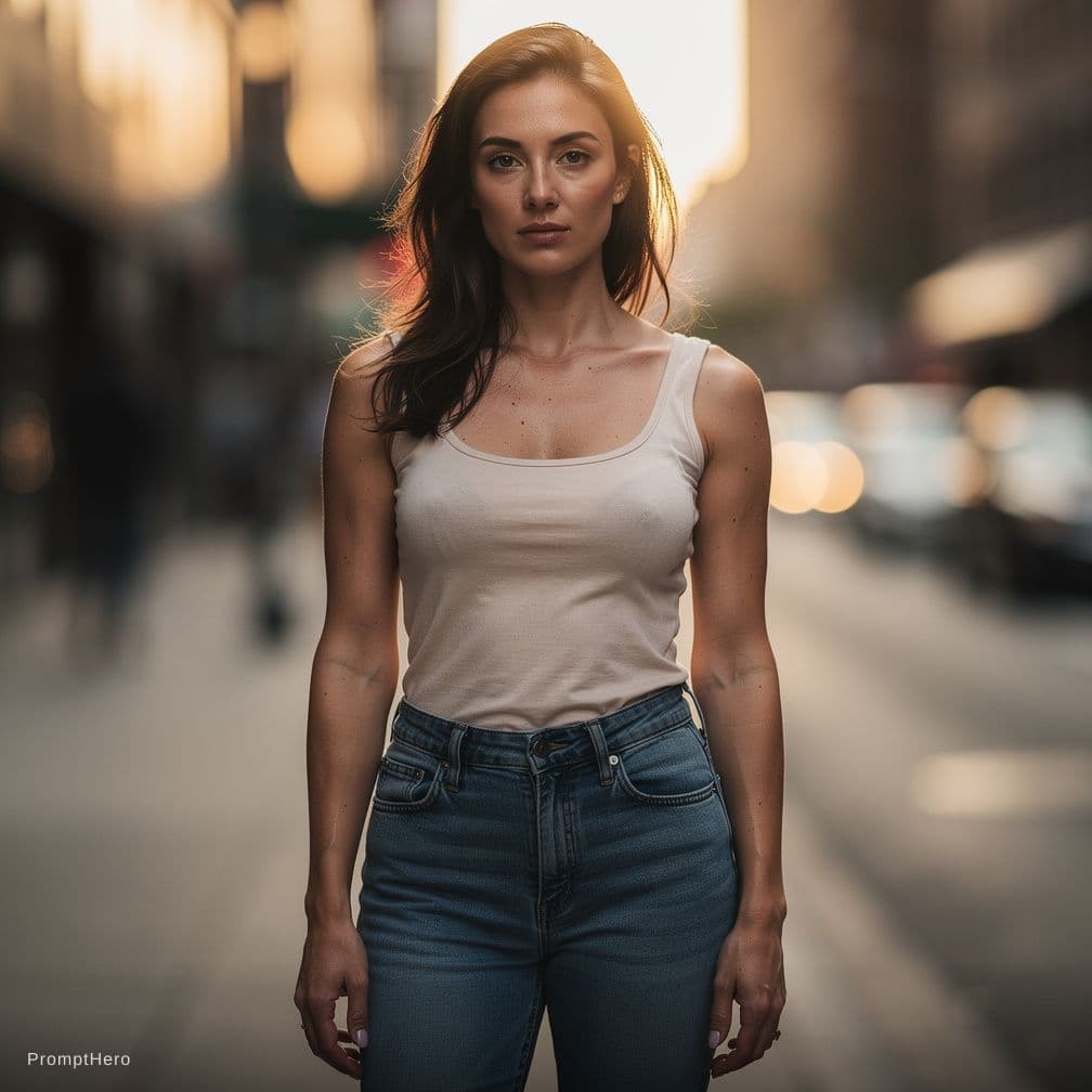 AI generated: full body closeup change in background 
face remain the same topless naked looking 