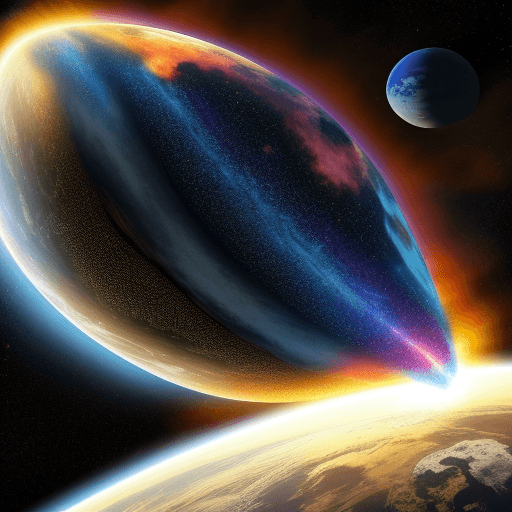 AI generated: el planeta tierra explotando en la galaxia