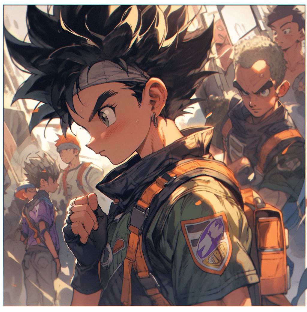 AI generated: dragon ball raha kado ss wallpaper, in the style of dark yellow and light green, realistic hyper-det...