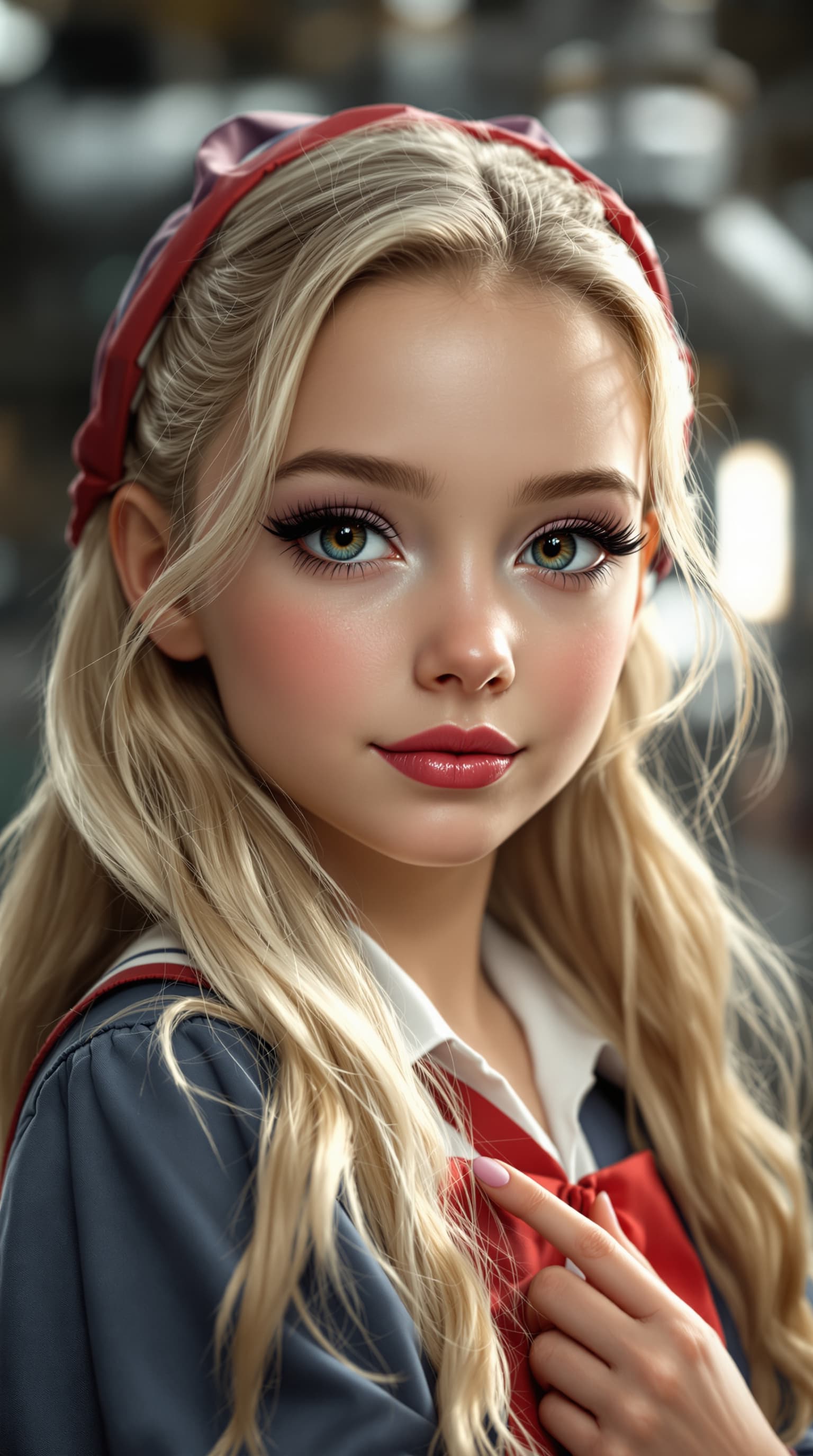 AI generated: A professional portrait of an exceptionally beautiful fifth-grade girl, rendered with extraordinary ...