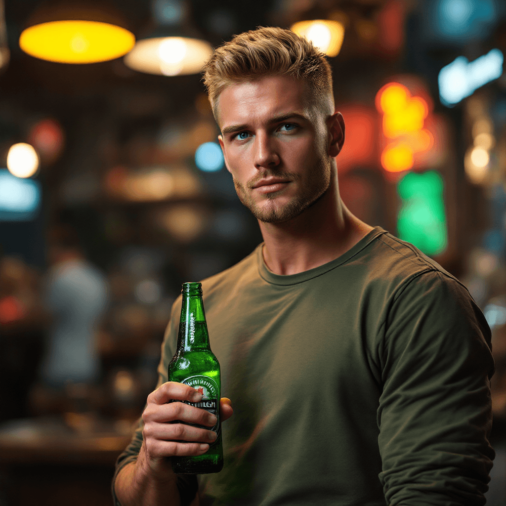 AI generated: Hyper-realistic photograph of a handsome blond Russian man, short burst-taper hairstyle, clean face....