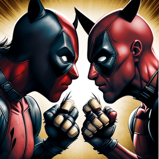 AI generated: deadpool vs wolverine, epic battle, stile comic, fight 