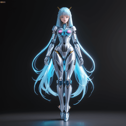 AI generated: The best ever、8K,(((Full Body Esbian)))、(((The shine)))、(((Metallic)))、(((Cyberpunk)))、The cute beau...