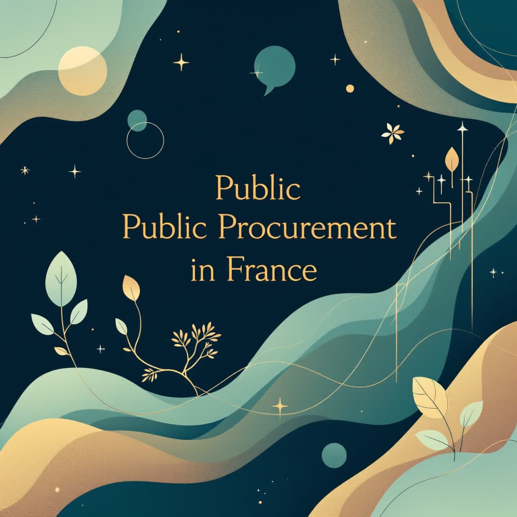 AI generated: A modern, abstract representation of economic growth and public procurement in France. The image fea...