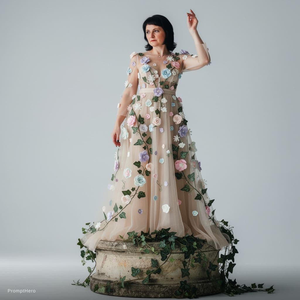 AI generated: ✅Промпт с цветами

Use the uploaded photo as the ONLY strict identity reference for the woman.
Prese...