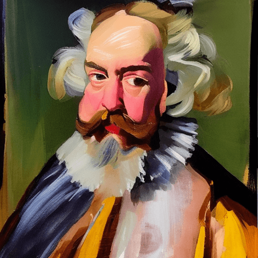 AI generated: "Create a portrait that embodies the essence of Frans Hals' style and technique. Ensure the image ca...