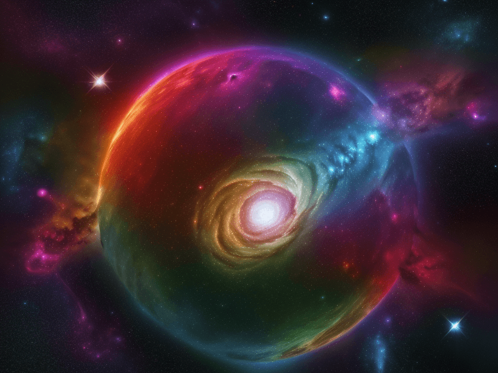 AI generated: An extremly colorful Space Image,photorealistic