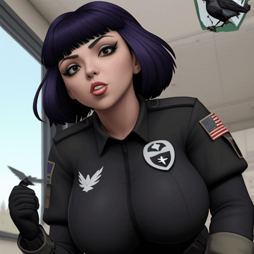 AI generated: Raven team leader tit fuck
