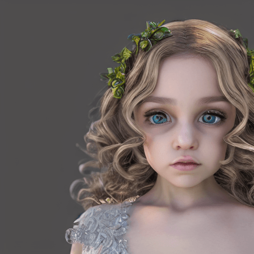 AI generated: full length, full frame, sharp focus, little girl blondie, green eyes, very beautiful girl, with rin...