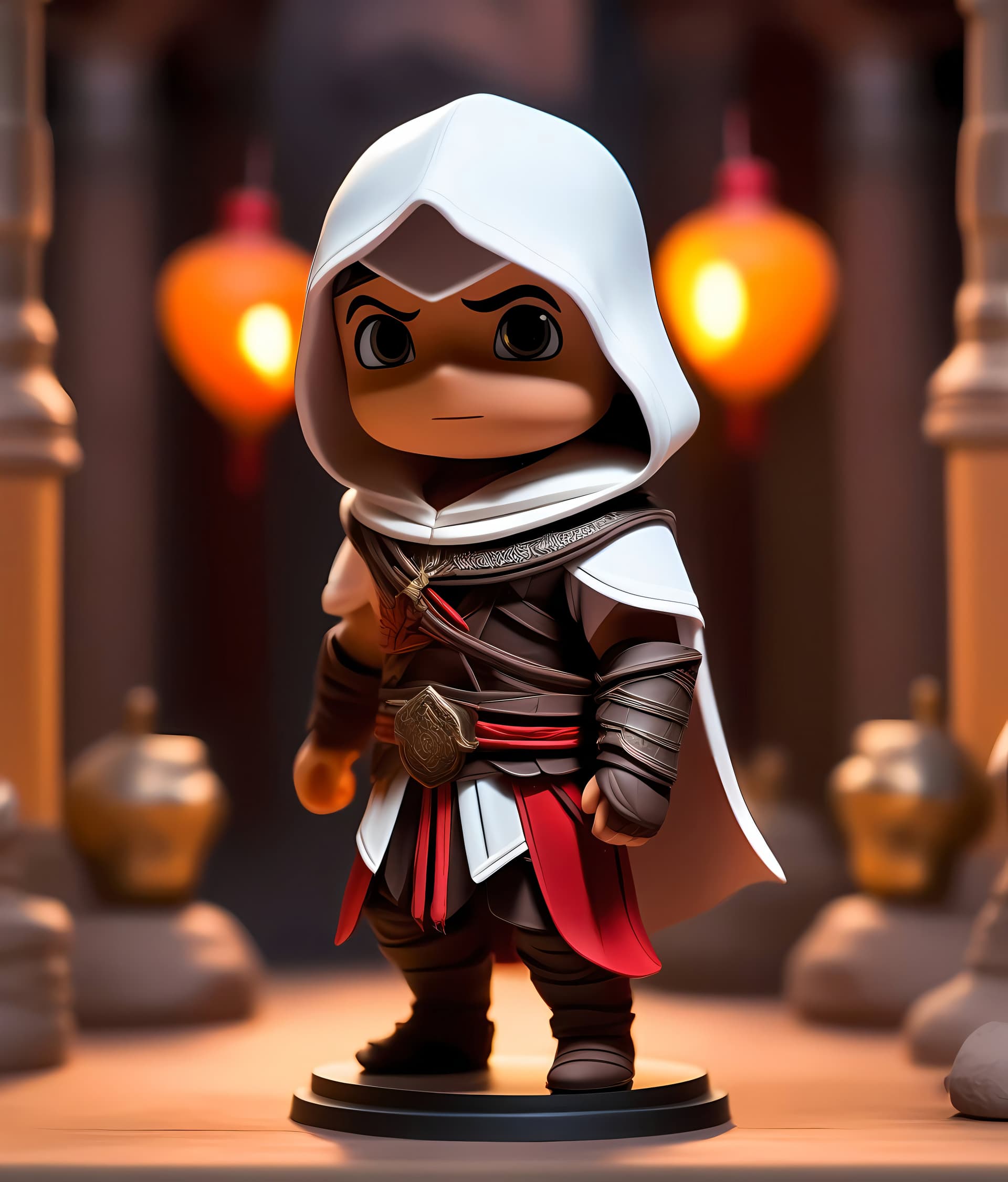 AI generated: assassins creed theme in a roman temple, Super cute male assassin full body 3D image, 1pc, good eyes...