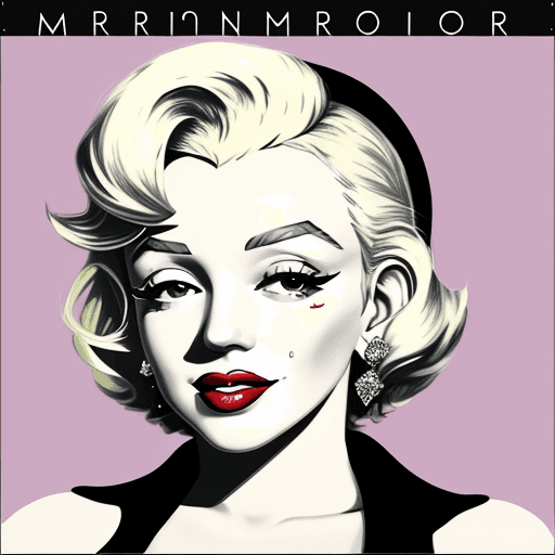 AI generated: Contemporary painting of Marilyn Monroe, dressed in fashionable clothes, glamour, creative, poster s...