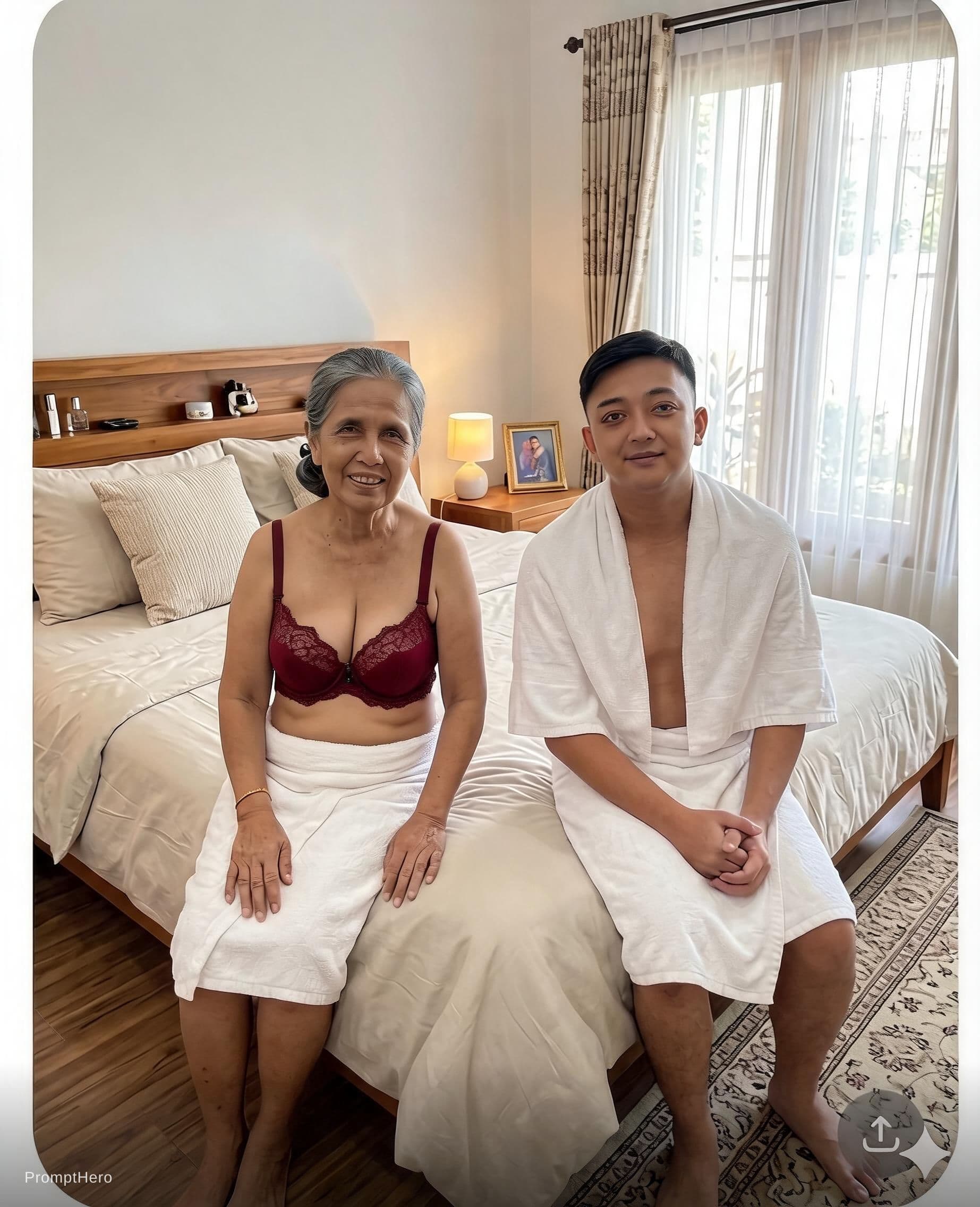 AI generated: wearing a maroon lace bra