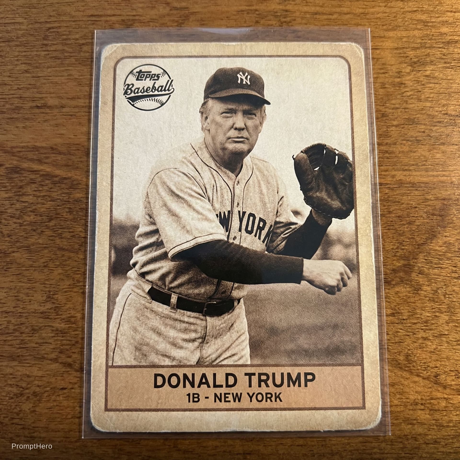 AI generated: create realistic donald trump as a topps baseball card