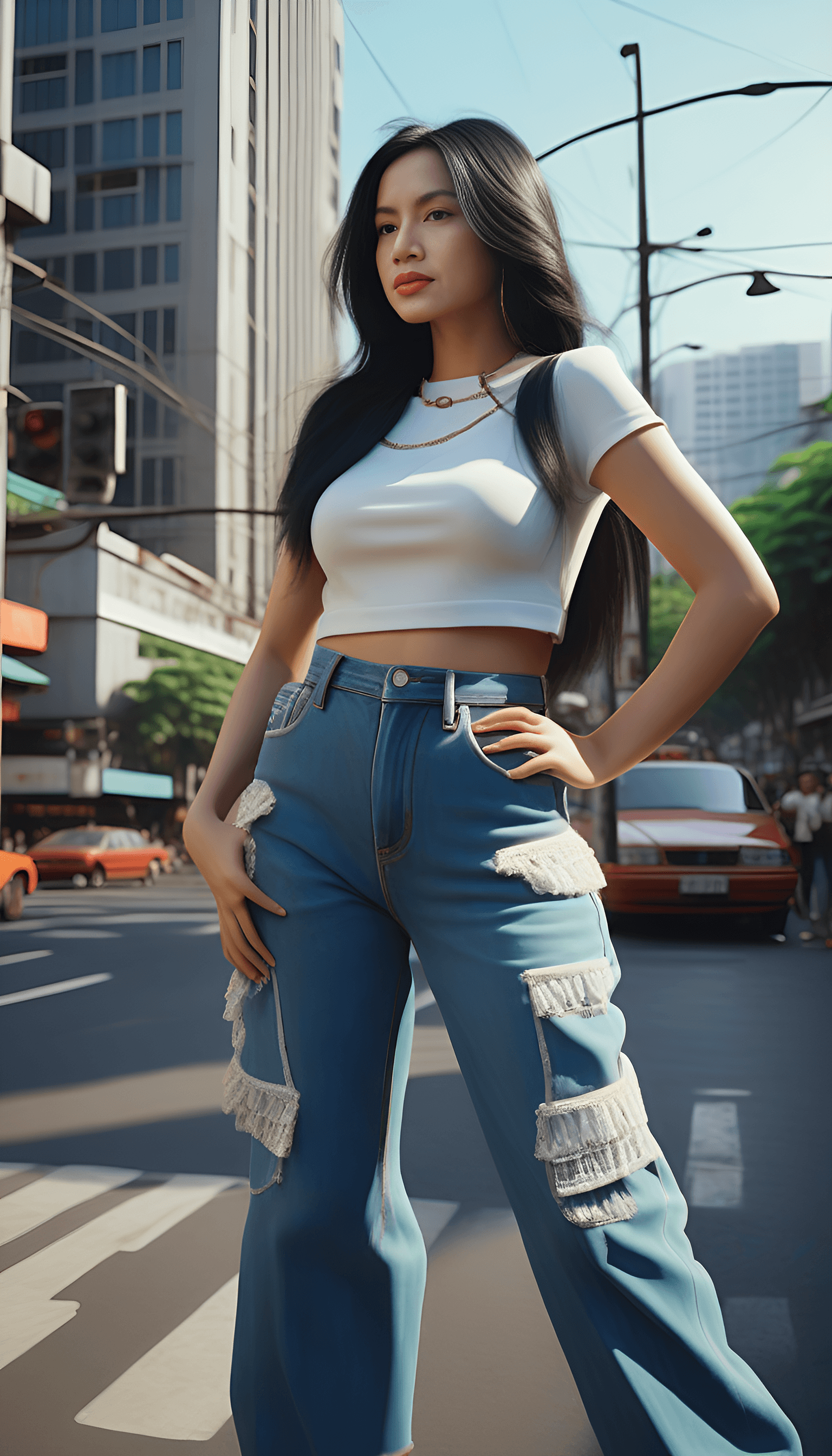 AI generated: potrait a woman, masterpiece, concept art, medium shot,wearing 1990 era costumes, cozy, atmospheric,...