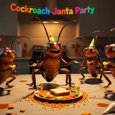 AI generated video: Cockroach janta party