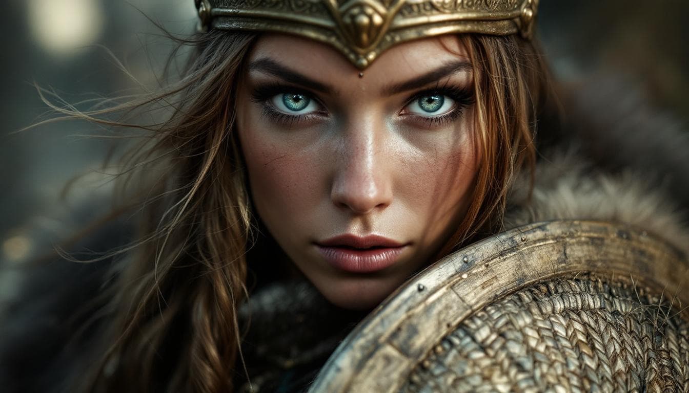 AI generated: Viking warrior woman hyper realistic photo portrait Steps: 20, Sampler: Euler, Schedule type: Simple...