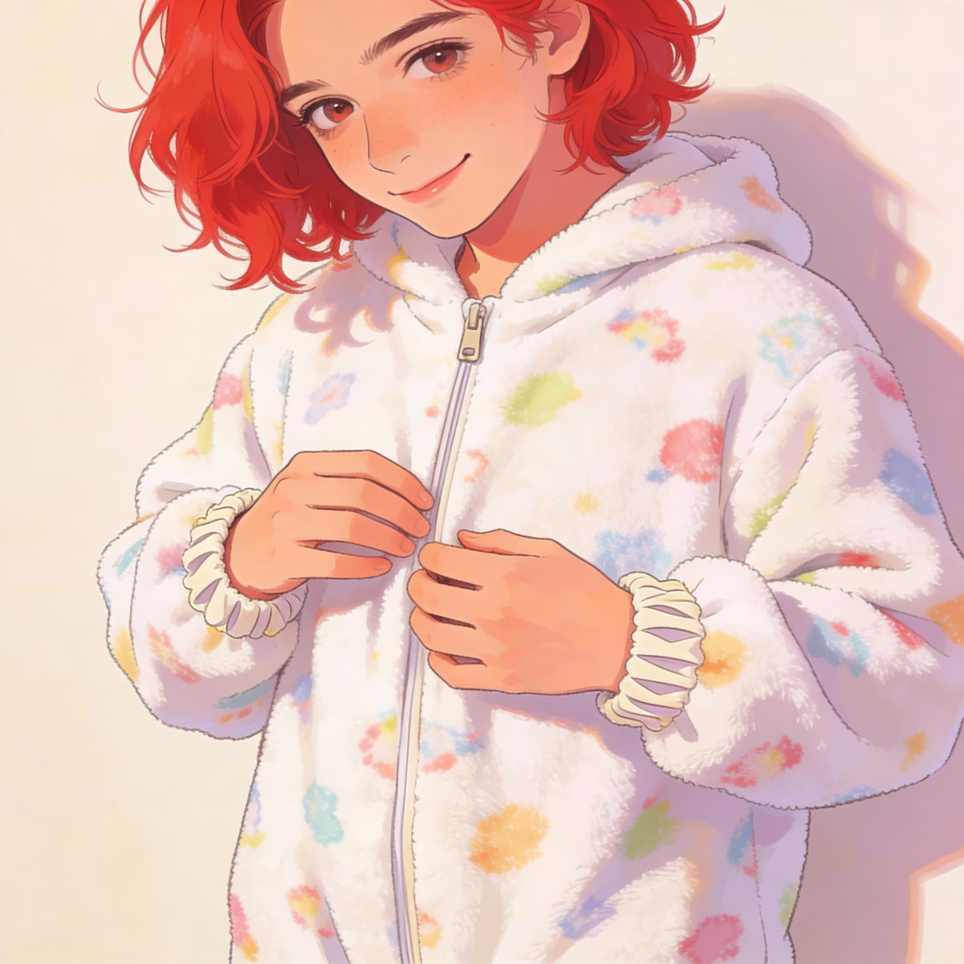 AI generated: make a ABDL with red hair, stand up