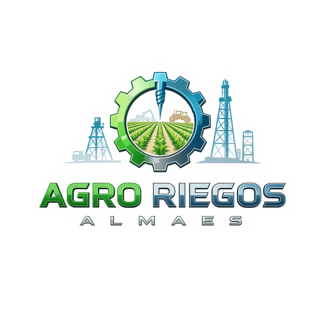 AI generated: Corporate logo design for the agroindustrial company "AGRO RIEGOS". ALMAES. The logo integrates the ...
