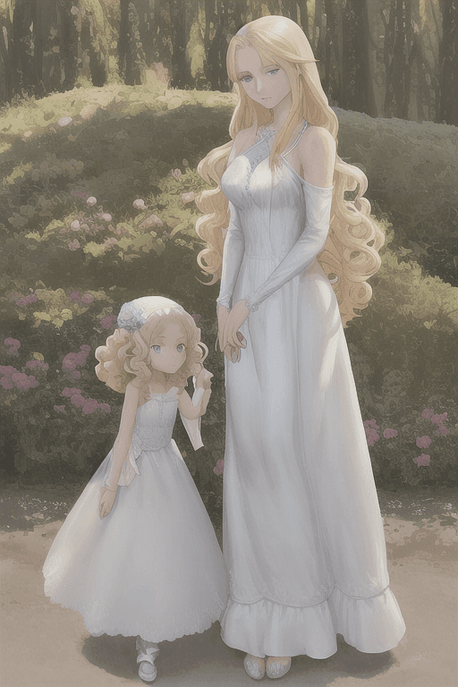 AI generated: (mother age 40:1.2), shoulder length hair, blonde hair, natural curls, blue hazel eyes, perfect face...
