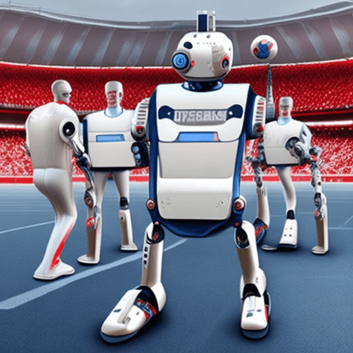 AI generated: Futuristic robots as polish soccer supporters