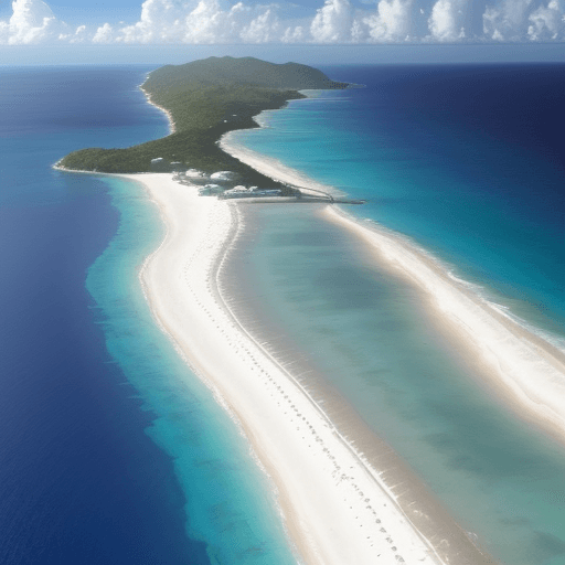 AI generated: The Caribbean tropical beach in America, that includes the Caribbean Sea and its islands, some of wh...
