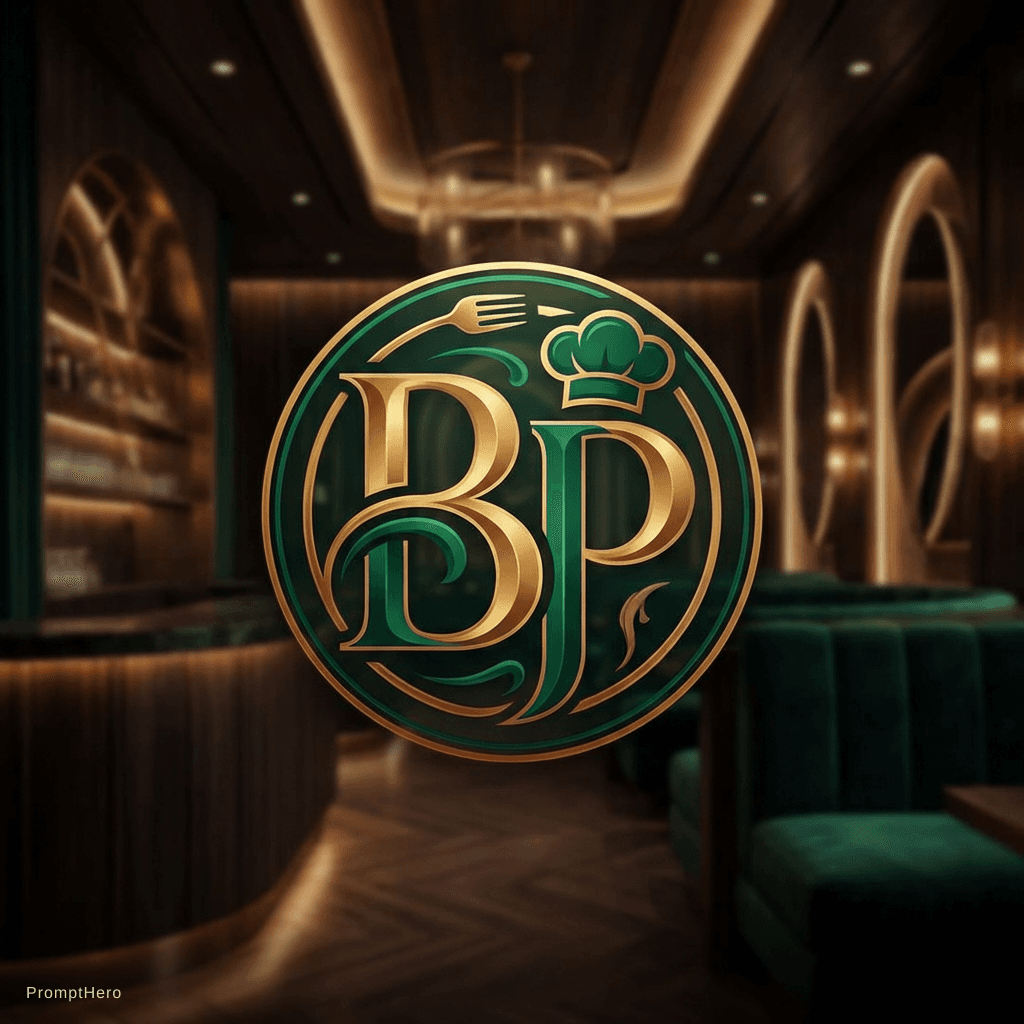 AI generated: make a logo that contain two letters BP and it is the name of restaurant i want to create classy res...