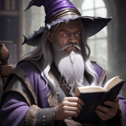 AI generated: award winning waist up photo of a rugged fantasy wizard, 8K, wizard hat, wearing torn wizard robes, ...