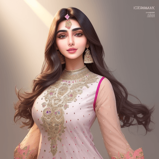 AI generated: a beautifull pakistani girl, instagrame girl, wearing fashionable design Clothes, with beautiful hai...