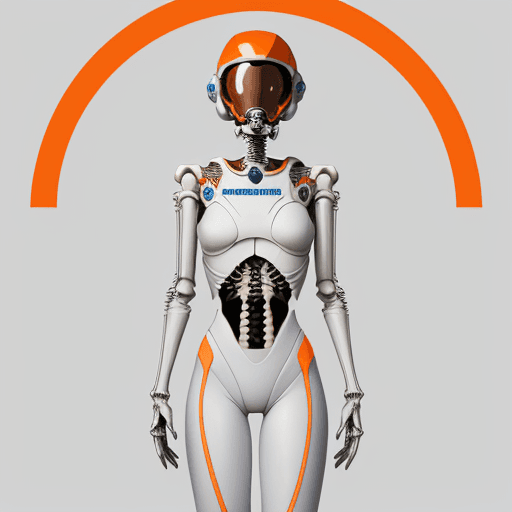 AI generated: illustration, disney-pixar style, detailed, science-fiction, full-length shot: female astronaut wear...