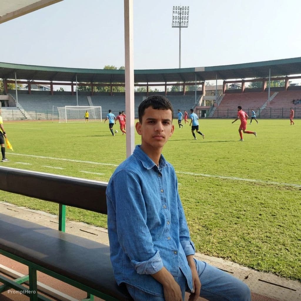 AI generated: In football ground 
