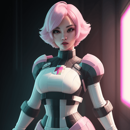 AI generated: (1girl, full body), mario bros pixel art scene, dynamic pose, Beautiful woman, kpop idol, wearing Ma...