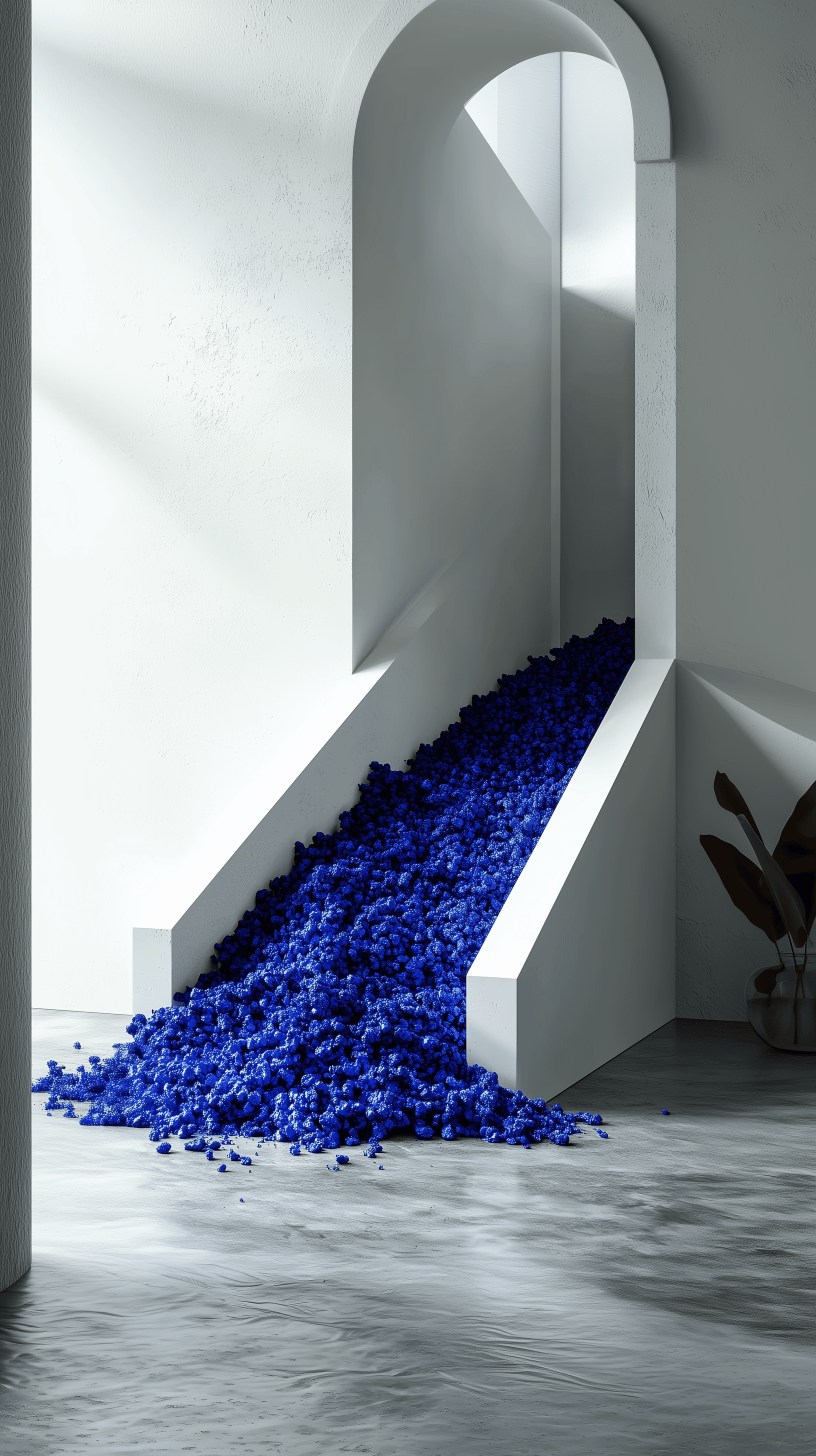 AI generated: generative image, high resolution, creative, minimalist atrium, featuring of minimalist geometry, so...