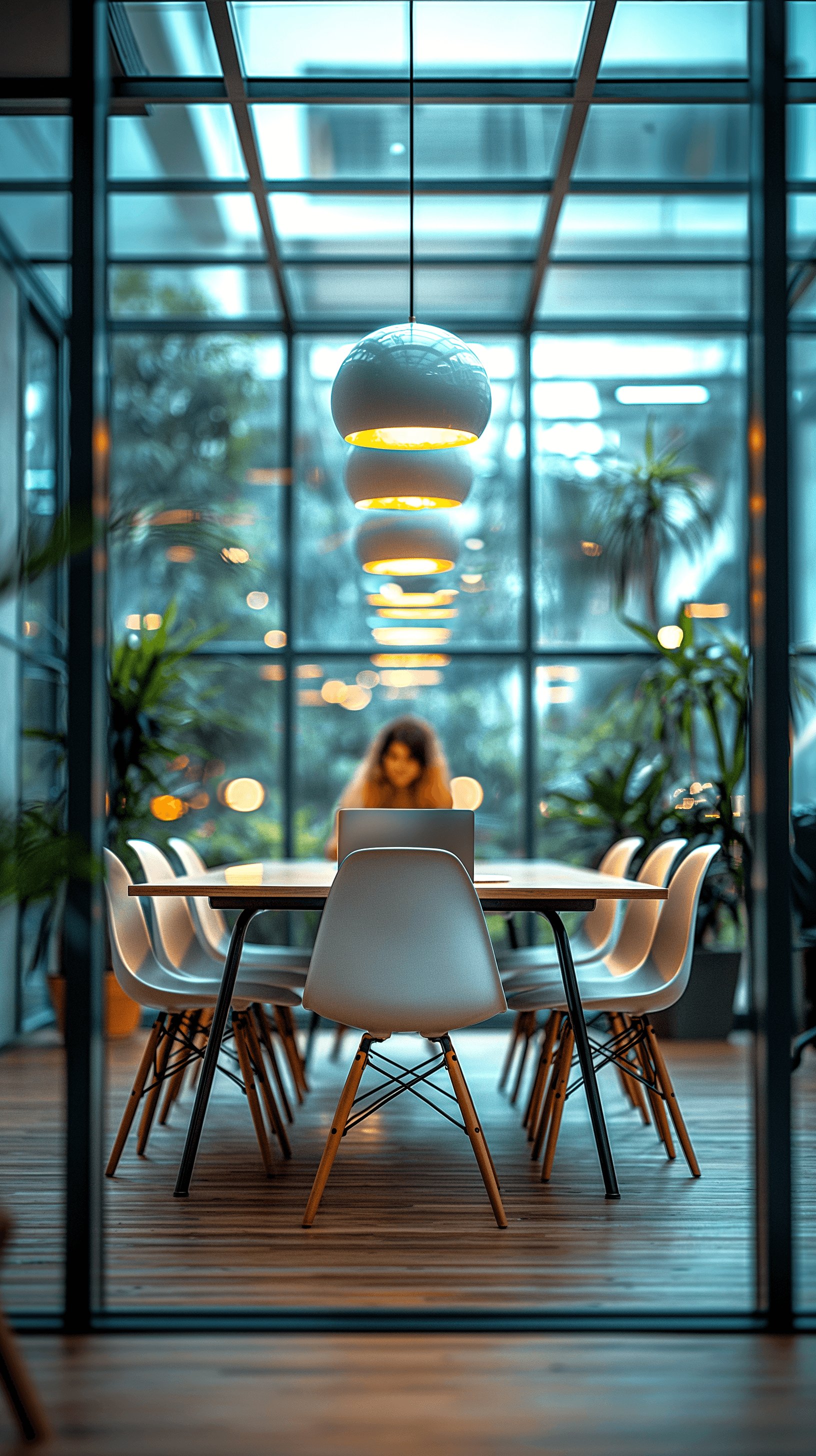 AI generated: photography, candid shot, office meeting room, medium size, modernism style, Canon EOS 5D Mark IV wi...