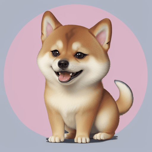 AI generated: cute, cherish, shibainu, style pixar, disney, cartoon sticker, flat texture cartoon style, 4k